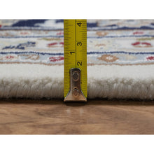 Load image into Gallery viewer, 9&#39;x12&#39;3&quot; Pearl White, Nain With Flower Medallion Design, 250 Kpsi, Soft Pile, Wool And Silk, Hand Knotted, Oriental Rug FWR549858