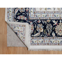 Load image into Gallery viewer, 10&#39;x14&#39;3&quot; Pearl White, Hand Knotted, Nain With All Over Flower Design, Soft Pile, 250 Kpsi, Wool And Silk, Oriental Rug FWR549864