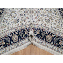 Load image into Gallery viewer, 10&#39;x14&#39;3&quot; Pearl White, Hand Knotted, Nain With All Over Flower Design, Soft Pile, 250 Kpsi, Wool And Silk, Oriental Rug FWR549864
