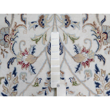 Load image into Gallery viewer, 10&#39;x14&#39;3&quot; Pearl White, Hand Knotted, Nain With All Over Flower Design, Soft Pile, 250 Kpsi, Wool And Silk, Oriental Rug FWR549864