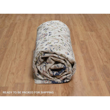 Load image into Gallery viewer, 10&#39;x14&#39;3&quot; Pearl White, Hand Knotted, Nain With All Over Flower Design, Soft Pile, 250 Kpsi, Wool And Silk, Oriental Rug FWR549864