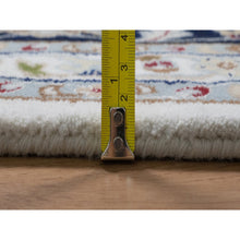 Load image into Gallery viewer, 10&#39;x14&#39;3&quot; Pearl White, Hand Knotted, Nain With All Over Flower Design, Soft Pile, 250 Kpsi, Wool And Silk, Oriental Rug FWR549864