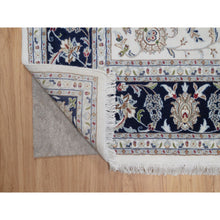 Load image into Gallery viewer, 8&#39;1&quot;x10&#39;2&quot; Whisper White, Wool and Silk, Nain with All Over Flower Design, Soft Pile, 250 KPSI, Hand Knotted, Oriental Rug FWR549870