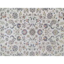 Load image into Gallery viewer, 8&#39;1&quot;x10&#39;2&quot; Whisper White, Wool and Silk, Nain with All Over Flower Design, Soft Pile, 250 KPSI, Hand Knotted, Oriental Rug FWR549870