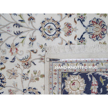 Load image into Gallery viewer, 8&#39;1&quot;x10&#39;2&quot; Whisper White, Wool and Silk, Nain with All Over Flower Design, Soft Pile, 250 KPSI, Hand Knotted, Oriental Rug FWR549870