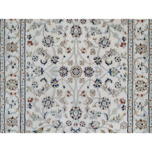 Load image into Gallery viewer, 2&#39;9&quot;x18&#39; Winter White, Soft Pile, Nain with All Over Flower Pattern, Wool and Silk, Hand Knotted, 250 KPSI, XL Runner, Oriental Rug FWR549882
