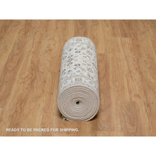Load image into Gallery viewer, 2&#39;9&quot;x18&#39; Winter White, Soft Pile, Nain with All Over Flower Pattern, Wool and Silk, Hand Knotted, 250 KPSI, XL Runner, Oriental Rug FWR549882