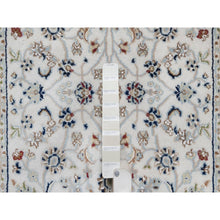 Load image into Gallery viewer, 2&#39;9&quot;x18&#39; Pristine White, Nain with All Over Flower Pattern, Wool and Silk, Hand Knotted, Soft Pile, 250 KPSI, XL Runner, Oriental Rug FWR549888