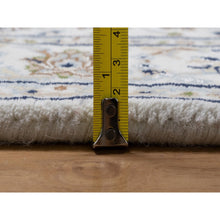 Load image into Gallery viewer, 2&#39;9&quot;x18&#39; Pristine White, Nain with All Over Flower Pattern, Wool and Silk, Hand Knotted, Soft Pile, 250 KPSI, XL Runner, Oriental Rug FWR549888