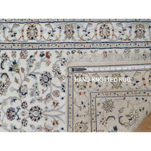 Load image into Gallery viewer, 2&#39;9&quot;x18&#39; Pristine White, Nain with All Over Flower Pattern, Wool and Silk, Hand Knotted, Soft Pile, 250 KPSI, XL Runner, Oriental Rug FWR549888