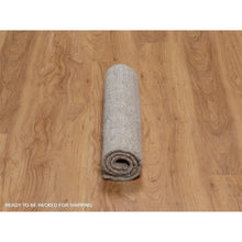 Load image into Gallery viewer, 2&#39;x3&#39; Tan Brown, Vertical Stripes Design, Hand Loomed, Undyed Natural Wool, Mat, Sample, Oriental Rug FWR549894