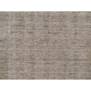 2'x3' Beaver Brown, Salt And Pepper Design, Hand Loomed, Undyed Natural Wool, Sample, Mat, Oriental Rug FWR549900