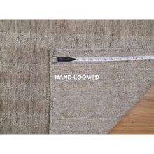 Load image into Gallery viewer, 2&#39;x3&#39; Beaver Brown, Salt And Pepper Design, Hand Loomed, Undyed Natural Wool, Sample, Mat, Oriental Rug FWR549900