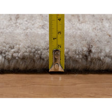 Load image into Gallery viewer, 2&#39;x3&#39; Light Brown, Undyed Natural Wool, Vertical Stripes Design, Hand Loomed, Mat, Sample, Oriental Rug FWR549906