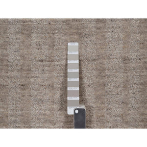 5'x5' Beaver Brown, Salt And Pepper Design, Hand Loomed, Undyed Natural Wool, Round, Oriental Rug FWR549912