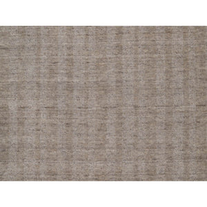 4'10"x4'10" Tan Brown, Hand Loomed, Salt And Pepper Design, Undyed Natural Wool, Round, Oriental Rug FWR549918