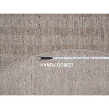 Load image into Gallery viewer, 6&#39;x6&#39; Bone Brown, Undyed Natural Wool, Stripes Design With Salt And Pepper Effect, Hand Loomed, Round, Oriental Rug FWR549924