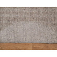 Load image into Gallery viewer, 6&#39;x6&#39; Light Brown, Stripes Design With Salt And Pepper Effect, Hand Loomed, Undyed Natural Wool, Round, Oriental Rug FWR549930