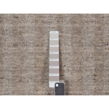 Load image into Gallery viewer, 6&#39;x6&#39; Light Brown, Stripes Design With Salt And Pepper Effect, Hand Loomed, Undyed Natural Wool, Round, Oriental Rug FWR549930