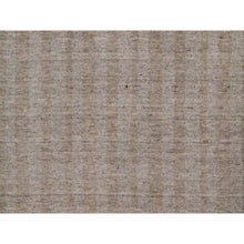 Load image into Gallery viewer, 6&#39;x6&#39; Light Brown, Stripes Design With Salt And Pepper Effect, Hand Loomed, Undyed Natural Wool, Round, Oriental Rug FWR549930