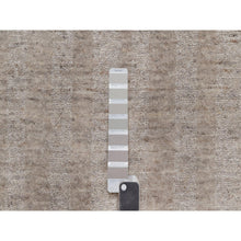 Load image into Gallery viewer, 2&#39;7&quot;x12&#39; Tan Brown, Undyed Natural Wool, Salt And Pepper Effect With Vertical Stripes Design, Hand Loomed, Runner, Oriental Rug FWR549936