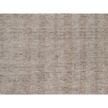 Load image into Gallery viewer, 2&#39;7&quot;x12&#39; Tan Brown, Undyed Natural Wool, Salt And Pepper Effect With Vertical Stripes Design, Hand Loomed, Runner, Oriental Rug FWR549936