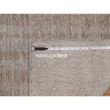 Load image into Gallery viewer, 2&#39;7&quot;x8&#39; Bone Brown, Hand Loomed, Undyed Natural Wool, Vertical Stripes Design With Salt And Pepper Effect, Runner, Oriental Rug FWR549954