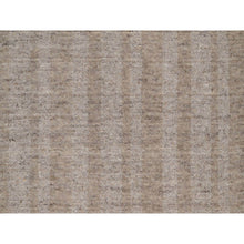 Load image into Gallery viewer, 2&#39;6&quot;x8&#39; Tan Brown, Undyed Natural Wool, Stripes Design With Salt And Pepper Effect, Hand Loomed, Runner, Oriental Rug FWR549960