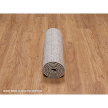 Load image into Gallery viewer, 2&#39;6&quot;x8&#39; Tan Brown, Undyed Natural Wool, Stripes Design With Salt And Pepper Effect, Hand Loomed, Runner, Oriental Rug FWR549960