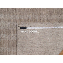 Load image into Gallery viewer, 2&#39;6&quot;x8&#39; Tan Brown, Undyed Natural Wool, Stripes Design With Salt And Pepper Effect, Hand Loomed, Runner, Oriental Rug FWR549960