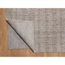 Load image into Gallery viewer, 10&#39;x14&#39; Light Brown, Vertical Stripes Design With Salt And Pepper Effect, Hand Loomed, Undyed Natural Wool, Oriental Rug FWR549966