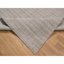 Load image into Gallery viewer, 10&#39;x14&#39; Light Brown, Vertical Stripes Design With Salt And Pepper Effect, Hand Loomed, Undyed Natural Wool, Oriental Rug FWR549966