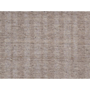 10'x14' Light Brown, Vertical Stripes Design With Salt And Pepper Effect, Hand Loomed, Undyed Natural Wool, Oriental Rug FWR549966
