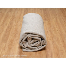 Load image into Gallery viewer, 10&#39;x14&#39; Light Brown, Vertical Stripes Design With Salt And Pepper Effect, Hand Loomed, Undyed Natural Wool, Oriental Rug FWR549966