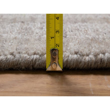 Load image into Gallery viewer, 10&#39;x14&#39; Light Brown, Vertical Stripes Design With Salt And Pepper Effect, Hand Loomed, Undyed Natural Wool, Oriental Rug FWR549966