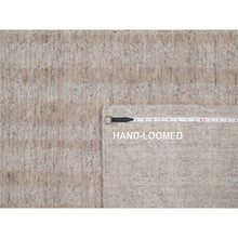 Load image into Gallery viewer, 10&#39;x14&#39; Light Brown, Vertical Stripes Design With Salt And Pepper Effect, Hand Loomed, Undyed Natural Wool, Oriental Rug FWR549966