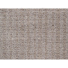 Load image into Gallery viewer, 9&#39;x12&#39; Light Brown, Vertical Stripes Design With Salt And Pepper Effect, Undyed Natural Wool, Hand Loomed, Oriental Rug FWR549978