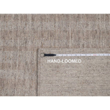 Load image into Gallery viewer, 9&#39;x12&#39; Light Brown, Vertical Stripes Design With Salt And Pepper Effect, Undyed Natural Wool, Hand Loomed, Oriental Rug FWR549978