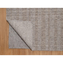 Load image into Gallery viewer, 8&#39;1&quot;x10&#39; Tan Brown, Hand Loomed, Salt And Pepper Effect With Vertical Stripes Design, Undyed Natural Wool, Oriental Rug FWR549990