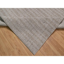 Load image into Gallery viewer, 8&#39;1&quot;x10&#39; Tan Brown, Hand Loomed, Salt And Pepper Effect With Vertical Stripes Design, Undyed Natural Wool, Oriental Rug FWR549990