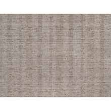 Load image into Gallery viewer, 8&#39;1&quot;x10&#39; Tan Brown, Hand Loomed, Salt And Pepper Effect With Vertical Stripes Design, Undyed Natural Wool, Oriental Rug FWR549990