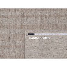 Load image into Gallery viewer, 8&#39;1&quot;x10&#39; Tan Brown, Hand Loomed, Salt And Pepper Effect With Vertical Stripes Design, Undyed Natural Wool, Oriental Rug FWR549990