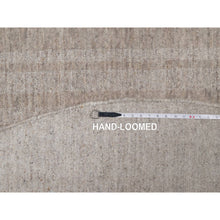 Load image into Gallery viewer, 8&#39;x8&#39; Light Brown, Salt And Pepper Effect With Stripes Design, Hand Loomed, Undyed Natural Wool, Round, Oriental Rug FWR549996