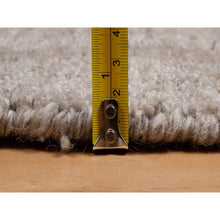 Load image into Gallery viewer, 8&#39;x8&#39; Beaver Brown, Salt And Pepper Effect With Stripes Design, Hand Loomed, Undyed Natural Wool, Round, Oriental Rug FWR550002