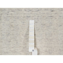 Load image into Gallery viewer, 2&#39;6&quot;x12&#39; Papyrus White, Salt And Pepper Effect With Vertical Stripes Design, Hand Loomed, Undyed Natural Wool, Runner, Oriental Rug FWR550014