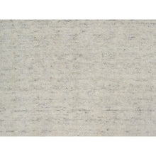 Load image into Gallery viewer, 2&#39;6&quot;x12&#39; Papyrus White, Salt And Pepper Effect With Vertical Stripes Design, Hand Loomed, Undyed Natural Wool, Runner, Oriental Rug FWR550014