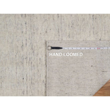 Load image into Gallery viewer, 2&#39;6&quot;x12&#39; Papyrus White, Salt And Pepper Effect With Vertical Stripes Design, Hand Loomed, Undyed Natural Wool, Runner, Oriental Rug FWR550014