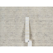 Load image into Gallery viewer, 2&#39;5&quot;x10&#39; Chiffon White, Hand Loomed, Salt And Pepper Effect With Vertical Stripes Design, Undyed Natural Wool, Runner, Oriental Rug FWR550020