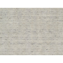 Load image into Gallery viewer, 2&#39;5&quot;x10&#39; Chiffon White, Hand Loomed, Salt And Pepper Effect With Vertical Stripes Design, Undyed Natural Wool, Runner, Oriental Rug FWR550020