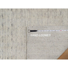 Load image into Gallery viewer, 2&#39;5&quot;x10&#39; Chiffon White, Hand Loomed, Salt And Pepper Effect With Vertical Stripes Design, Undyed Natural Wool, Runner, Oriental Rug FWR550020